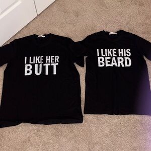 His and Her Graphic Tees Set - Fun Statement Tees